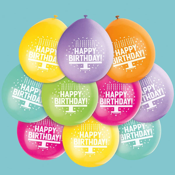 Happy Birthday Balloons - Multicolour Latex Pack | UNI56032