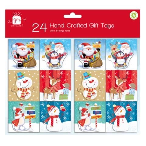 GIFTMAKER HANDCRAFTED NOVELTY CHRISTMAS GIFT TAGS 24/PK. GT201