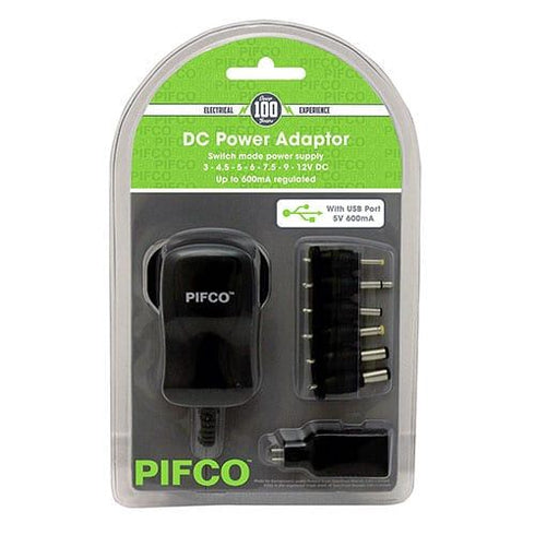 USB Power Adapter - PIFCO AC DC with USB Port 600mAh ELA1133