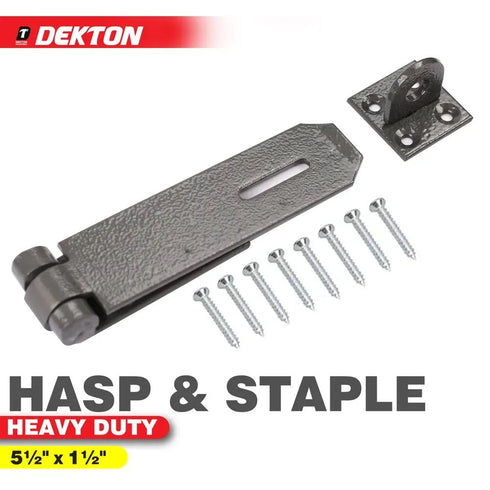 DEKTON HEAVY DUTY HASP & STAPLE GREY 5.5" X 1.5 ". DTDH02105