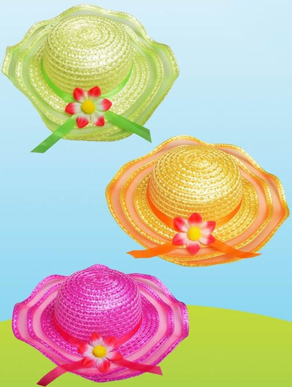 ASSORTED COLOUR SUMMER EASTER GIRLS HAT. DP06358