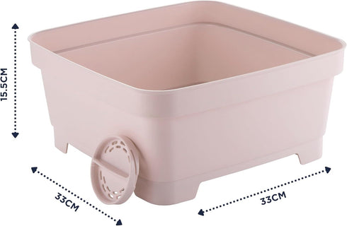 MINKY WASHING UP BOWL WITH SINK PLUG STRAINER SQUARE DUSTY PINK 11L. VC10000119