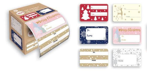150 SELF ADHESIVE GIFT LABELS CHRISTMAS COTEMPERORY. GT213