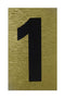Reflective House Number - Rowan Black & Gold Sticker No. 1