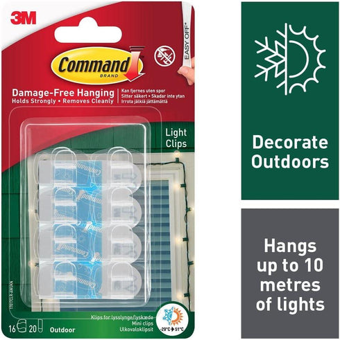 COMMAND OUTDOOR LIGHT CLIPS 16/PK. 17017CLR