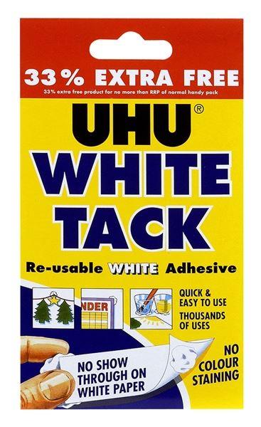White Tack Adhesive - UHU Reusable 50g + 33% Extra Free