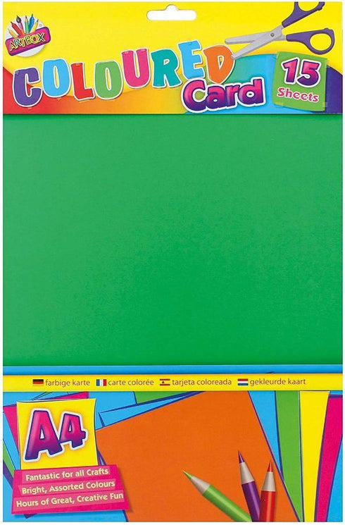 Coloured Card Sheets A4 - ARTBOX 15 Pack TA6881