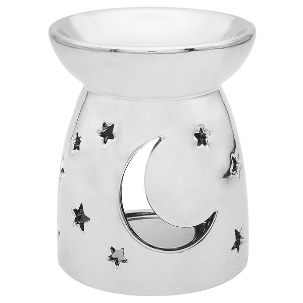 Ceramic Wax Burner - LEONARDO GREY MOONS & STARS LP48041