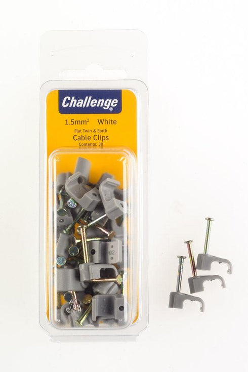 Cable Clips 1.5mm - Secure Your Wires with CHALLENGE WHITE Clips