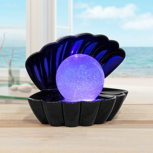 Pearl Mood Light - Sea Shell Black Glitter Colour Changing LP49422