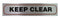 Keep Clear Sign - High Brushed Metallic Self Adhesive 17x4cm