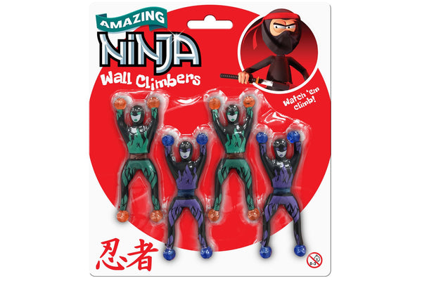 Ninja Wall Climbers - 4PC Ninja Series Fun for Kids TY4174