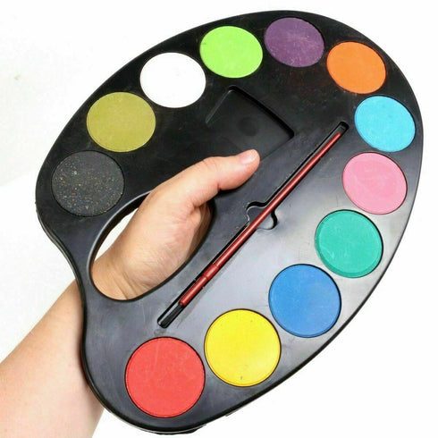 TOPMARKS JUMBO WATERCOLOUR 12 PAINTS WITH PALETTE SET. SF004