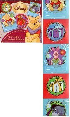 50 DISNEY WINNIE THE POOH CHRISTMAS LABLES & STICKERS. X11TT1505