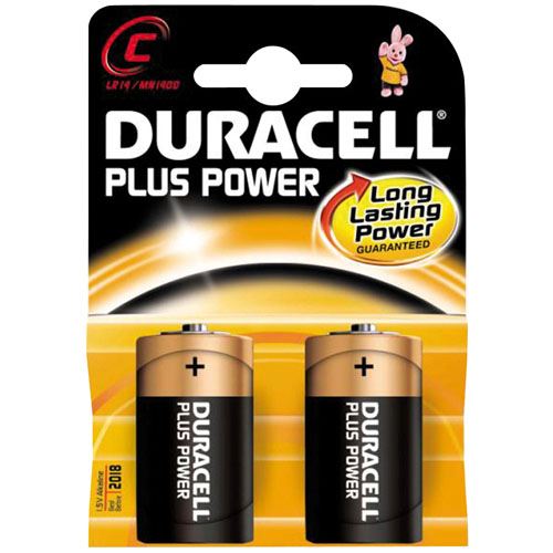 Duracell C Batteries 2-Pack - Long-Lasting MN1400PLUS Power