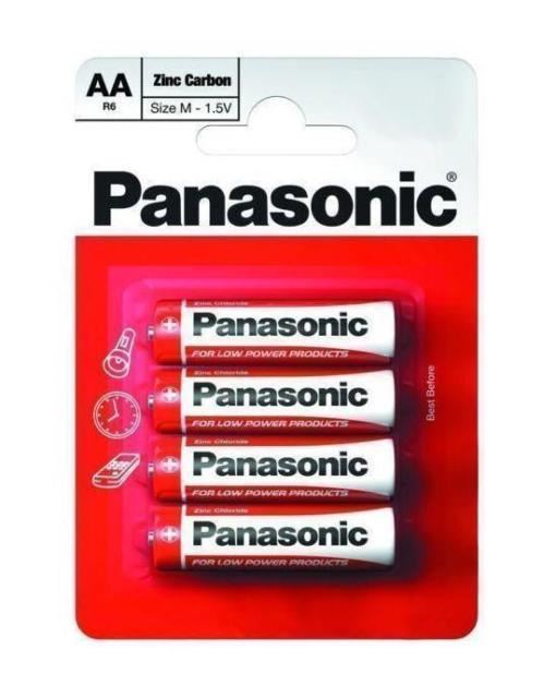 Panasonic AA Batteries - Zinc R6R 4 Pack High-Performance