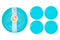 BELLO PLASTIC PLATES 21CM 4/PK - BLUE. AM2072
