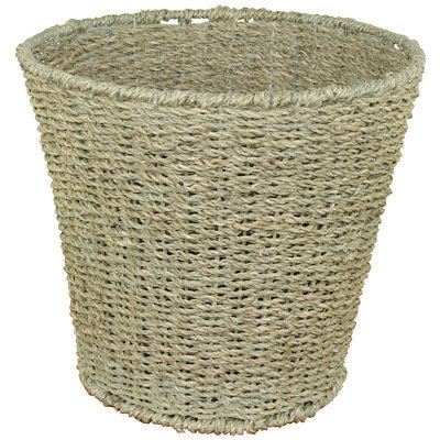 Seagrass Waste Basket - JVL Natural Round Bin 28x25cm
