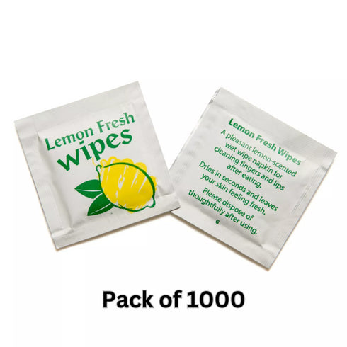 1000 PACK LEMON FRESH HANDY WET HAND WIPES. 10198.01