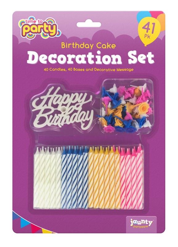 TIME TO PARTY BIRTHDAY CAKE CANDLE SET 41PCS. OL317194