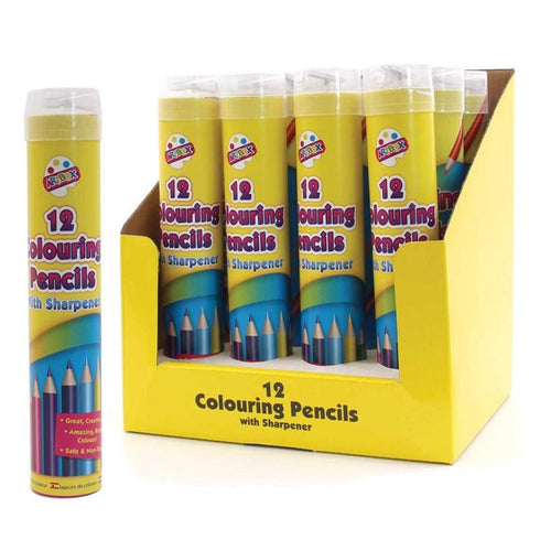 Colour Pencil Set with Sharpener - TALLON Full Size 12 Pack T5024