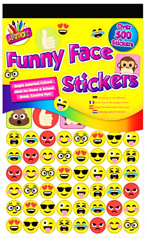 Reward Stickers - 500 Funny Smiley Face Stickers T6810