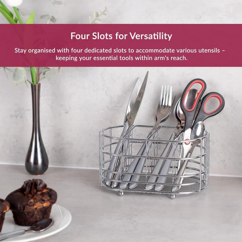 CHROME CUTLERY CADDY OVEL TRAY. AP5661