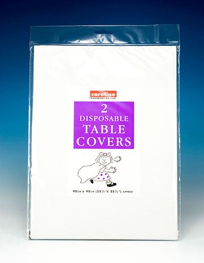 Square Paper Table Cover 90x90cm - White, Pack of 2