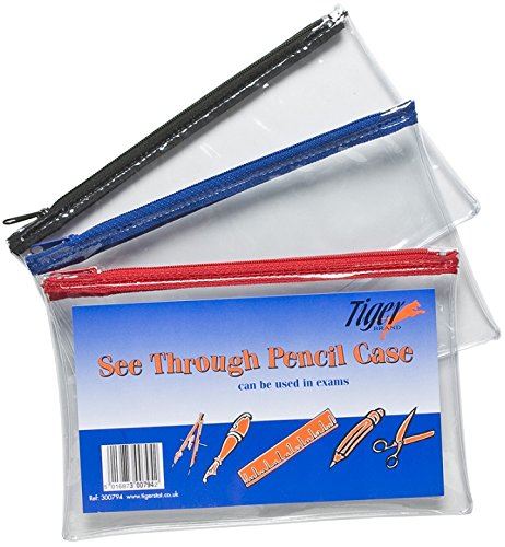 Clear Pencil Case - Tiger Small Flat Organizer | 300794