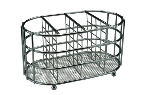 Chrome Cutlery Tray - Elegant Ovel Caddy for Dining | AP5661