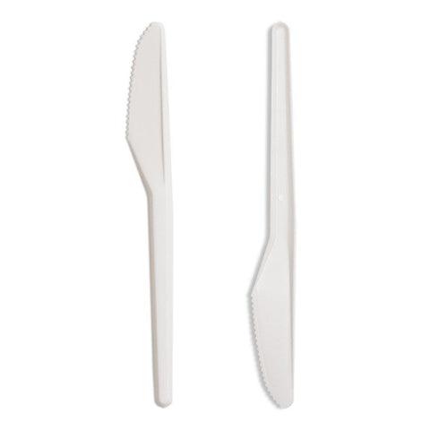 Plastic Knife Set - Medium Duty White Knives 100 Pack