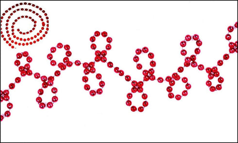 BEAD CHAIN GARLAND 2M RED ( 7523R ). 53323