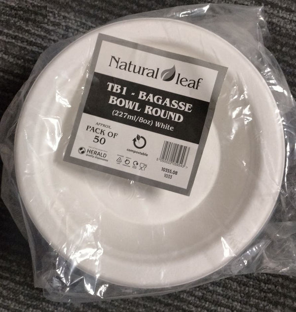 Biodegradable Bowls - Eco-Friendly 8oz Bagasse Bowls 50/PK