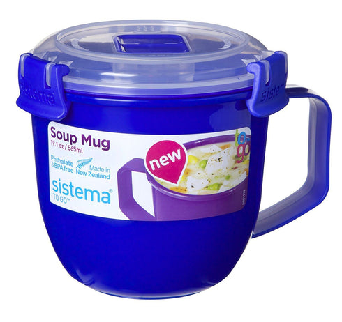 SISTEMA KLIP IT SOUP MUG SMALL 565ML ASSORTED COLOUR. S21142