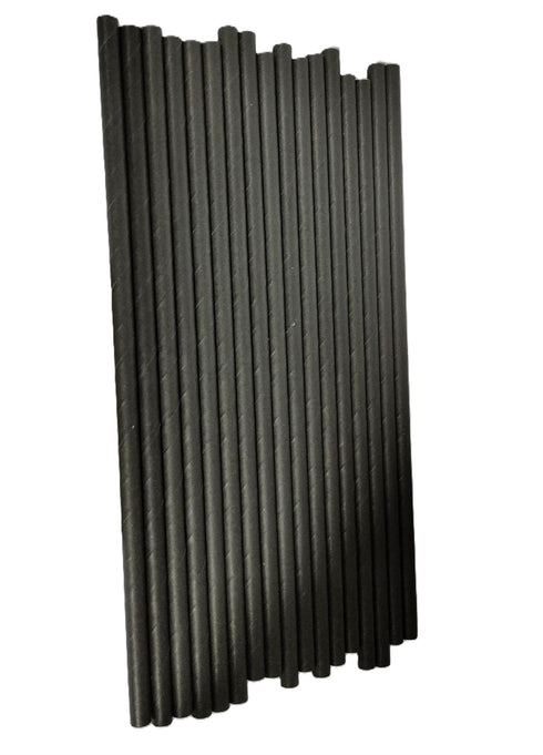 Biodegradable Paper Straws - Eco-Friendly Jumbo 250/PK Black