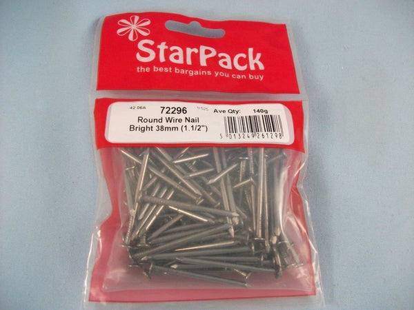 Round Wire Nails 38mm - STAR PACK 120G Bright Finish