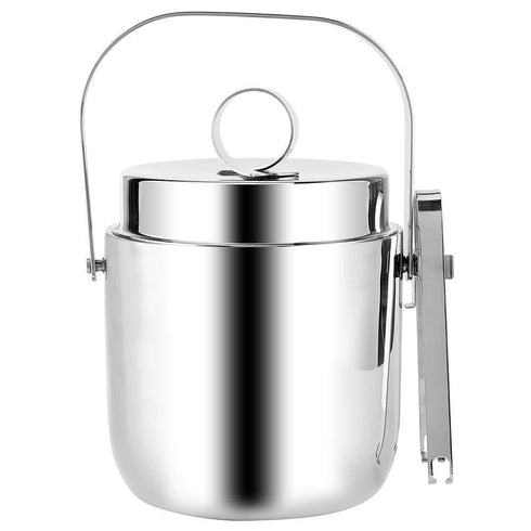 GRUNWERG STAINLESS STEEL ICE BUCKET AND TONG SET. IBS130DW