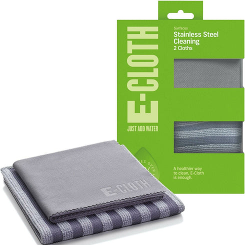 Stainless Steel Cleaning Cloths - E-Cloth Pack for Shiny Surfaces