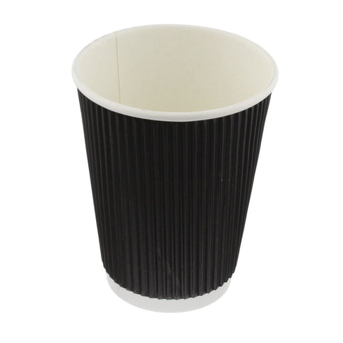 Ripple Hot Cups - Black Kraft Double Wall 16oz 25 Pack