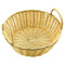 ZODIAC POLY RATTAN ROUND BASKET WITH HANDLE 20CM X 8". RB6