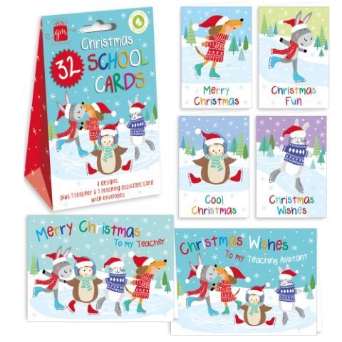 32 GIFTMAKER CHRISTMAS SCHOOL GREETING CARDS - CHARACTERS. GC400