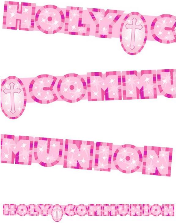 GIANT HOLY COMMUNION BANNER PINK. 31010