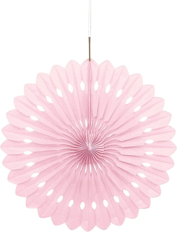 Baby Pink Fan Decoration 40cm - Unique Party Tissue Decor