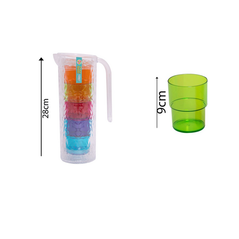 BELLO PLASTIC PITCHER 1.6L WITH 4 TUMBLERS. AM2199