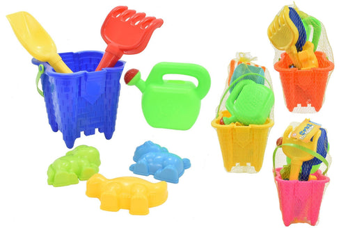 Castle Beach Bucket Set - 7pcs Square Assorted TY1976