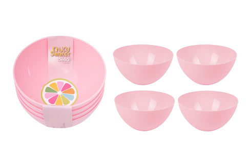 BELLO PLASTIC BOWL 500ML 4/PK - PINK. AM2074