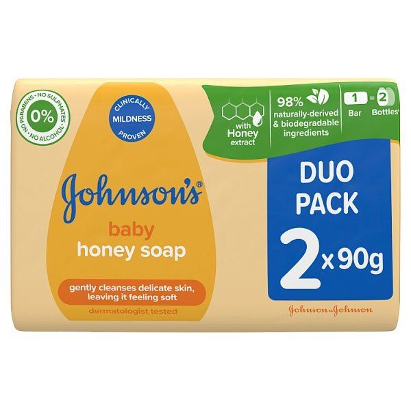 JOHNSONS BABY HONEY SOAP 90GM 2/PK. JBST