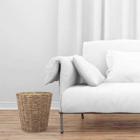 Seagrass Waste Basket - JVL Natural Round Bin 28x25cm