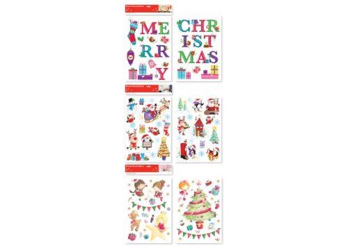 SELF ADHESIVE PRE CUT CHRISTMAS / XMAS ROOM DECORATIONS STICKERS (HOME ART DE.... KWSAT