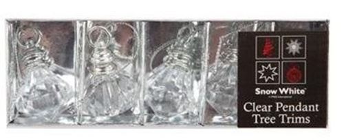 PACK OF 5 CLEAR ACRYLIC PENDANT CHRISTMAS TREE DECORATIONS. PS351902